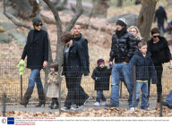 The Beckham family with Katie Holmes and daughter out and about, Central Park, New York, America - 27 Nov 2008