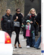 The Beckham family with Katie Holmes and daughter out and about, Central Park, New York, America - 27 Nov 2008