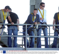 David Beckham bungee jumping off  Auckland Harbour bridge, New Zealand - 07 Dec 2008