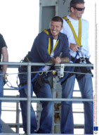 David Beckham bungee jumping off  Auckland Harbour bridge, New Zealand - 07 Dec 2008
