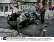Aftermath of rioting in response to the fatal police shooting of a schoolboy, Athens, Greece  - 11 Dec 2008