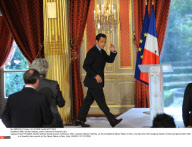 PARIS: Nicolas Sarkozy, press conference financial crisis