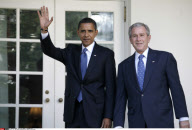 DC: BUSH GREETS PRESIDENT-ELECT OBAMA AT WHITE HOUSE