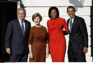 DC: BUSH GREETS PRESIDENT-ELECT OBAMA AT WHITE HOUSE