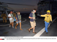 Coast of Somalia:Crew members of the French Ponant cruise ship