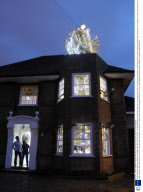 Three storey Christmas tree fitted into a family home, Bournemouth, Britain - 15 Dec 2008