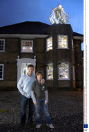 Three storey Christmas tree fitted into a family home, Bournemouth, Britain - 15 Dec 2008