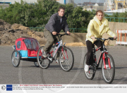 Ben Amigoni taking Beatrice McCartney on a bike ride, Hove, East Sussex, Britain - 19 Oct 2006