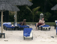 Prince Harry and Chelsy Davy on the beach in Mauritius