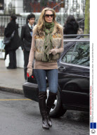 Elle MacPherson and Claudia Schiffer after taking their children to school, London, Britain - 08 Jan 2009