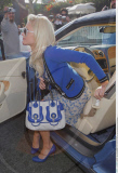 KATHY HILTON and PARIS having lunch at the Ivy restaurant