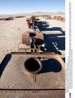 BOLIVIA: Train cemetery is children's playground paradise