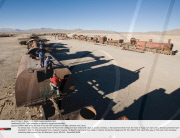 BOLIVIA: Train cemetery is children's playground paradise