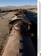 BOLIVIA: Train cemetery is children's playground paradise