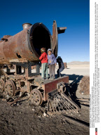 BOLIVIA: Train cemetery is children's playground paradise