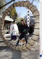 New Year good health blessing for pets at the Ichigaya Kamegaoka Hachimangu shrine, Tokyo, Japan  - 11 Jan 2009