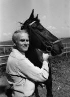 VON BUELOW, VICCO LORIOT, *11.12.1923, GERMAN, ACTOR, STAGE DIRECTOR, AUTHOR; WRITER;, CARTOONIST, HORSE, MUENSING, LAKE; STARNBERG, 1969, GERMANY
