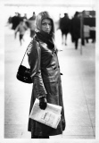 EBSTEIN, KATJA, *03.09.1945, GERMAN, POP SINGER, LEATHER COAT, CENTRAL STATION, 1970, MUNICH, GERMANY