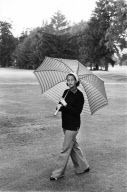 FOCKE KATHARINA, *10.08.1922, GERMAN, POLITICIAN, SPD, FEDERAL HEALTH MINISTER, TOTAL FIGURE, GOLF COURSE, 1979, BONN, GERMANY