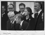 SCHMIDT HELMUT, *12.23.1918, GERMAN, POLITICIAN, SPD, FEDERAL CHANCELLOR, 05.16.1974 - 10.01.1982, TOTAL FIGURE, CABINET, SWEARING-IN, VILLA; MANSION; HAMMERSCHMIDT, 05.17.1974, BONN, GERMANY