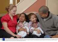 The family with two sets of black and white twins, Britain - 30 Dec 2008