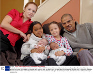 The family with two sets of black and white twins, Britain - 30 Dec 2008