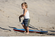 Pop star GWEN STEFANI and family hit up Malibu beach