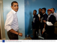 President - Elect Barack Obama Volunteer's at the Sasha Bruce House in Washington, D.C., America - 19 Jan 2009