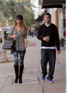 Low key couple NICKY HILTON and DAVID KATZENBERG leaving 'Joan's On Third'