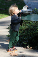 Kingston scarfs down potato chips but struggles to reach the drinking fountain