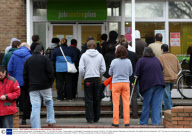 Queues outside Jobcentreplus in Cambridge, Britain - 21 Jan 2009