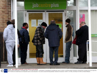 Queues outside Jobcentreplus in Cambridge, Britain - 21 Jan 2009
