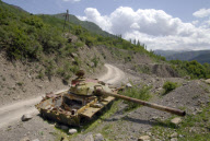 Wreck of a tank