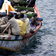 Immigrants from West Africa arrive at Los Crisitanos