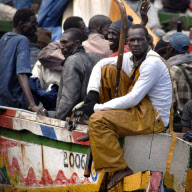 Immigrants from West Africa arrive at Los Crisitanos