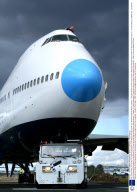 The Jumbo Hostel, the world's first hostel built onboard a real Boeing 747-200 Jumbo Jet, Stockholm Arlanda Airport, Sweden - Feb 2009