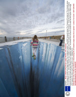 The Crevasse 3D street art by Edgar Mueller, Dun Laoghaire, Ireland - Aug 2008