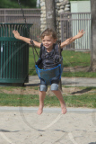 Kingston rides no handed