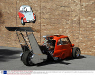 A 1959 BMW Isetta 300 'bubble' car with a V8 engine, based on a Mattel Hot Wheels model, Georgia, America - 29th Jan 2009