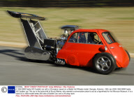 A 1959 BMW Isetta 300 'bubble' car with a V8 engine, based on a Mattel Hot Wheels model, Georgia, America - 29th Jan 2009