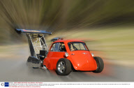 A 1959 BMW Isetta 300 'bubble' car with a V8 engine, based on a Mattel Hot Wheels model, Georgia, America - 29th Jan 2009