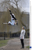 Flybar extreme pogo stick, Crowthorne, Berkshire, Britain  - 12 Mar 2009