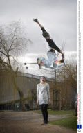 Flybar extreme pogo stick, Crowthorne, Berkshire, Britain  - 12 Mar 2009