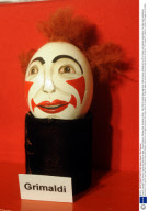 Clowns 'copyright' their face by having them painted on eggs, Clowns Museum, Wookey Hole, Somerset, Britain - Mar 2009