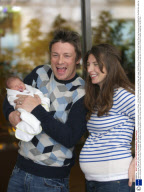 Jools and Jamie Oliver with their new born daughter Petal Blossom Rainbow, Portland Hospital, London, Britain - 03 Apr 2009