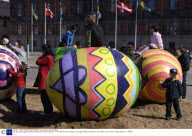 Life Size Easter Eggs on Display at Radhuset in Malmo, Sweden - 09 Apr 2009