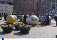 Life Size Easter Eggs on Display at Radhuset in Malmo, Sweden - 09 Apr 2009