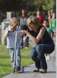 No US rights | Actress SHARON STONE playing with son LAIRD and QUINN at Coldwater Canyon Park
