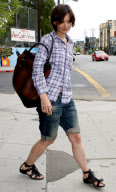 Katie Holmes Shows Belly While Leaving the Studio