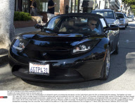 USA: Dustin Hoffman drives an electric sport car